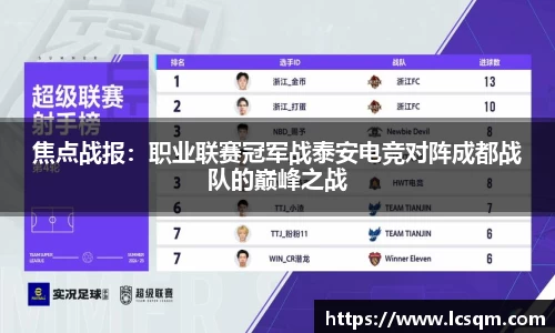 焦点战报：职业联赛冠军战泰安电竞对阵成都战队的巅峰之战